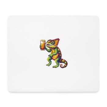 Chameleon Bier Pixel - Mousepad (Querformat) - Weiß - Vorne