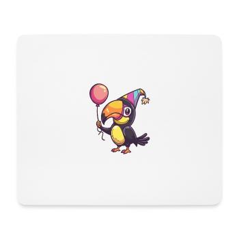 Toucan oiseau anniversaire bande dessinée - Tapis de souris (format paysage) - blanc - Devant