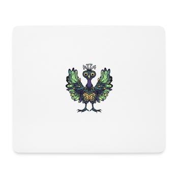 Peacock Bird Halloween Animal - Mouse Pad (horizontal) - white - Front