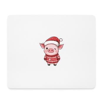 Pig Christmas Comic - Mouse Pad (horizontal) - white - Front