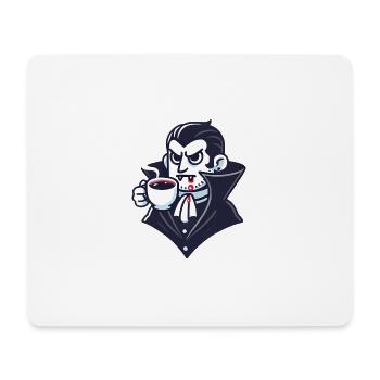 Dracula Kaffee Zeit Cartoon Design - Mousepad (Querformat) - Weiß - Vorne