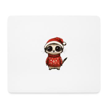 Bande dessinée de Noël de suricate - Tapis de souris (format paysage) - blanc - Devant