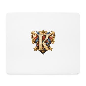 K Buchstabe Logo Krone - Mousepad (Querformat) - Weiß - Vorne