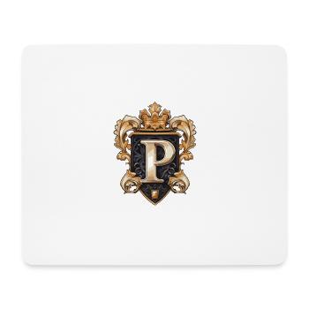 Couronne de logo de lettre P - Tapis de souris (format paysage) - blanc - Devant