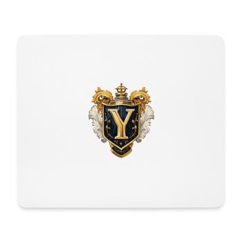 Y Letter Logo Crown - Mouse Pad (horizontal) - white - Front