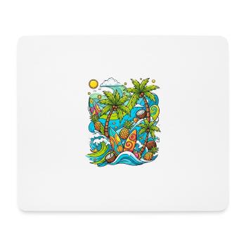 Modèle de vacances tropicales - Tapis de souris (format paysage) - blanc - Devant