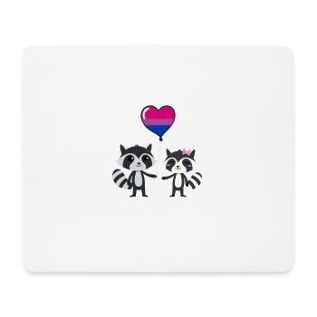 Raccoon Couple Bisexual Pride - Mouse Pad (horizontal) - white - Front