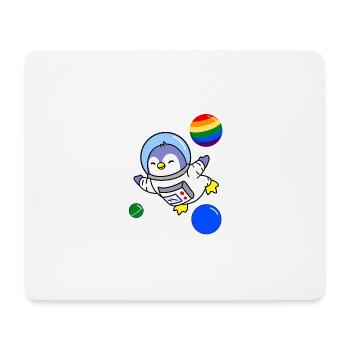 Penguin Astronaut Gay Pride - Mousepad (Querformat) - Weiß - Vorne