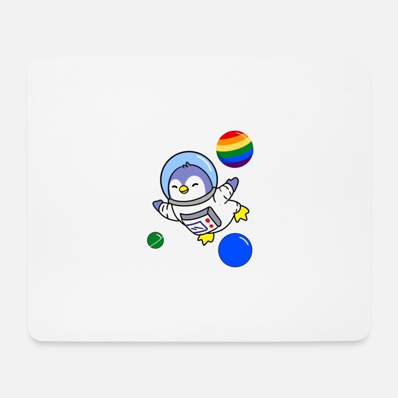 Penguin Astronaut Gay Pride - Mousepad (Querformat) - Weiß