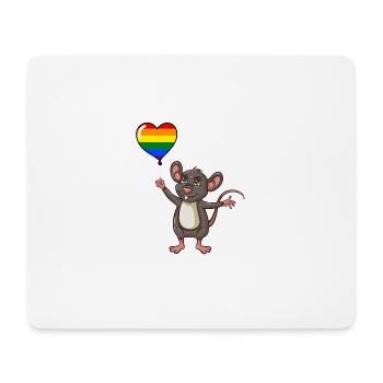 Souris Herzballon LGBT Gay Pride - Tapis de souris (format paysage) - blanc - Devant