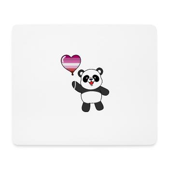Panda Lesbian Herzballon - Mousepad (Querformat) - Weiß - Vorne