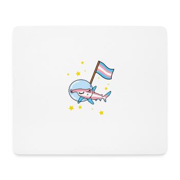 Trans Pride Hammerhai im Weltraum - Mousepad (Querformat) - Weiß - Vorne