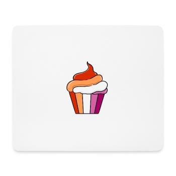 Lesbischer Cupcake Orange Pink Lesbian Pride - Mouse Pad (horizontal) - white - Front