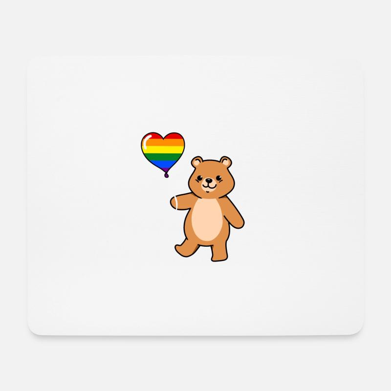 Teddybär Ballon Gay Bear Pride - Mousepad (Querformat) - Weiß