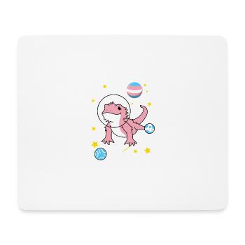 Trans Pride Bartagame Im Weltraum - Mousepad (Querformat) - Weiß - Vorne