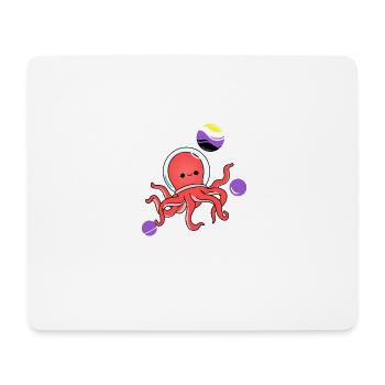 Oktopus Astronaut Nonbinary Pride - Mousepad (Querformat) - Weiß - Vorne
