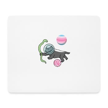 Honigdachs Astronaut Transfeminin - Mousepad (Querformat) - Weiß - Vorne
