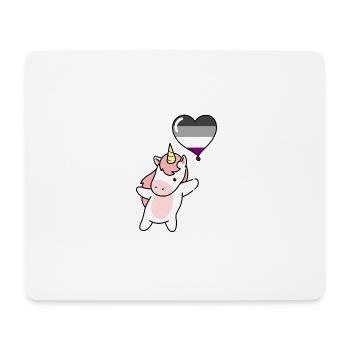Einhorn Herzballon Asexual Pride - Mousepad (Querformat) - Weiß - Vorne