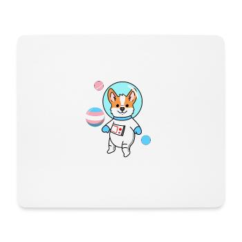 Corgi Space Trans Pride - Mouse Pad (horizontal) - white - Front