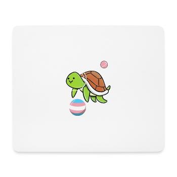Turtle Astronaut Trans Pride - Mouse Pad (horizontal) - white - Front