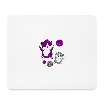 Asexueller Hamster im Weltraum Asexual Pride - Mousepad (Querformat) - Weiß - Vorne
