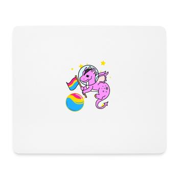 Drache Astronaut Pan Pride - Mousepad (Querformat) - Weiß - Vorne