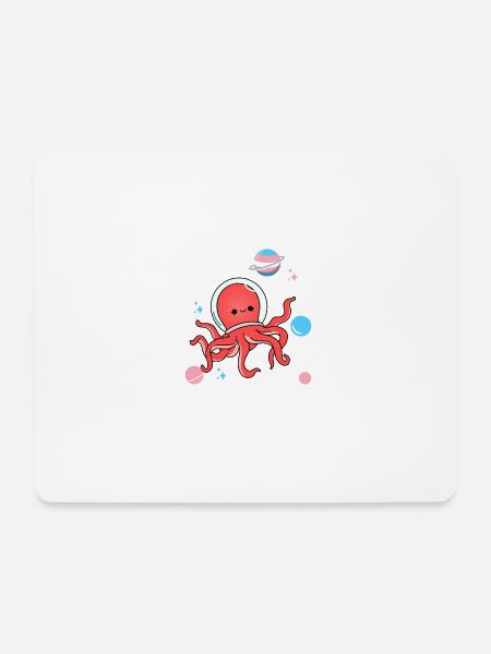 Transgender Oktopus im Weltraum Trans Pride - Mousepad (Querformat) - Weiß