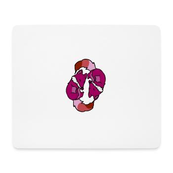 Yin Yang Füchse Lesbian Pride - Mousepad (Querformat) - Weiß - Vorne