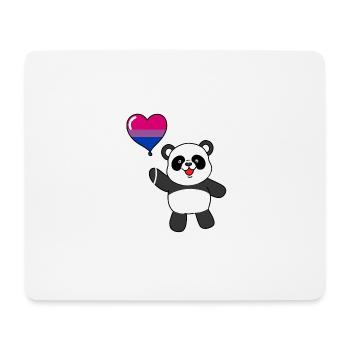 Panda Bisexual Pride Heart Balloon - Mouse Pad (horizontal) - white - Front