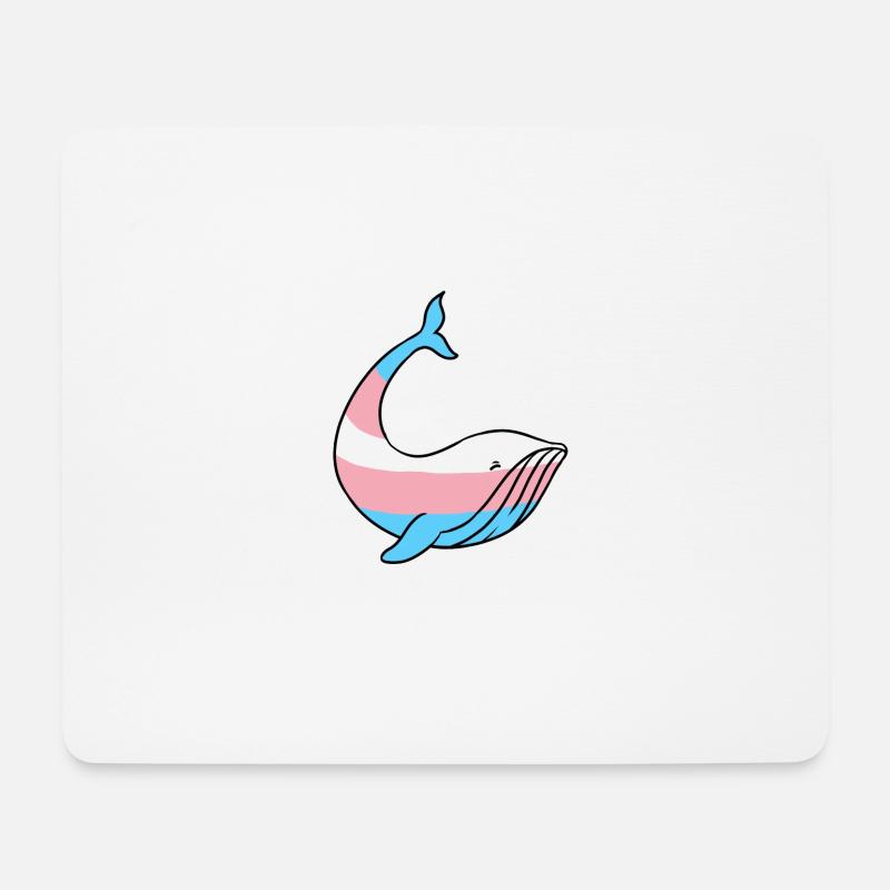 Walfisch Trans Pride - Mousepad (Querformat) - Weiß