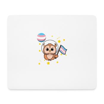 Owl in space Trans Pride - Mouse Pad (horizontal) - white - Front