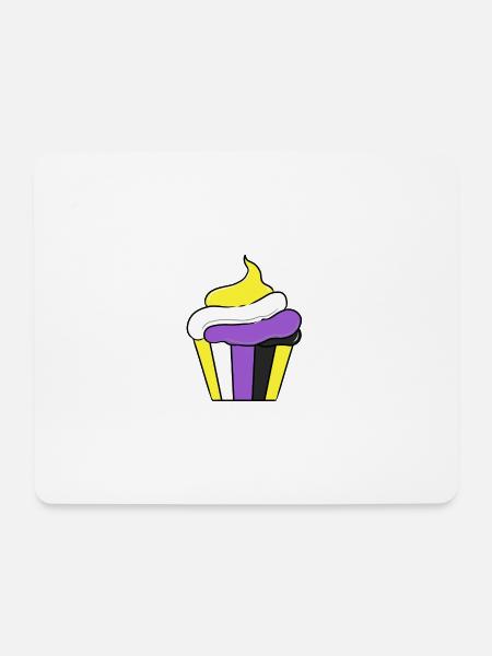 Nonbinary Cupcake Nonbinary Pride - Mousepad (Querformat) - Weiß