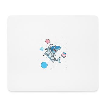 Transgender Shark in Space Trans Pride - Mouse Pad (horizontal) - white - Front