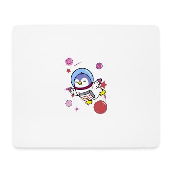 Lesbischer Pinguin im Weltraum Lesbian Pride - Mousepad (Querformat) - Weiß - Vorne