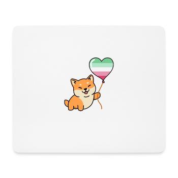 Ballon de fierté abrosexual Shiba Inu - Tapis de souris (format paysage) - blanc - Devant