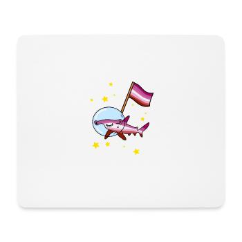 Lesbischer Hammerhai im Weltraum Lesbian Pride - Mousepad (Querformat) - Weiß - Vorne