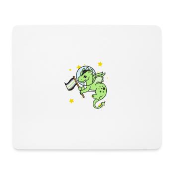 Agender Drache im Weltraum Agender Pride - Mousepad (Querformat) - Weiß - Vorne