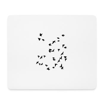 Vogel Schwarm Fliegen - Mousepad (Querformat) - Weiß - Vorne
