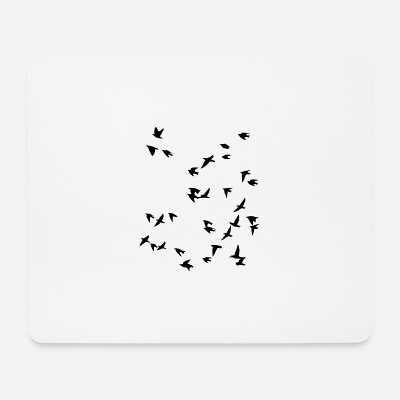 Vogel Schwarm Fliegen - Mousepad (Querformat) - Weiß