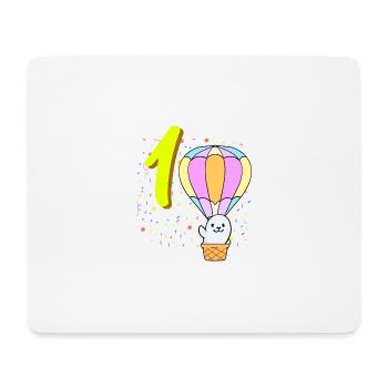 1 Jahr Alt Luftballon Robbe Geburtstag - Mousepad (Querformat) - Weiß - Vorne