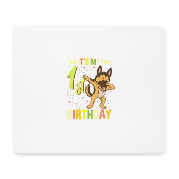 Its My 1st Birthday Dabbing German Shepherd - Mouse Pad (horizontal) - white - Front