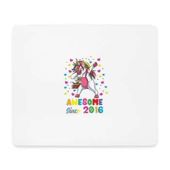 Awesome Since 2016 Dabbing Unicorn 6. Geburtstag - Mousepad (Querformat) - Weiß - Vorne