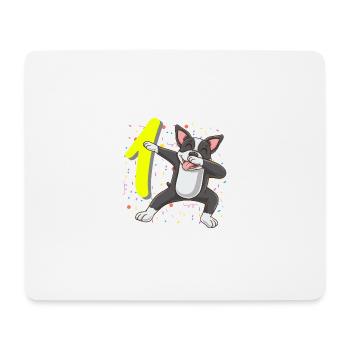 1 Jahr Alt Boston Terrier Erster Geburtstag - Mousepad (Querformat) - Weiß - Vorne