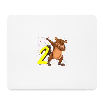 2 years old beaver animal birthday - Mouse Pad (horizontal) - white - Front