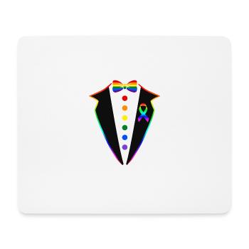 ENTERREMENT de vie de garçon gay LGBT Tuxedo - Tapis de souris (format paysage) - blanc - Devant