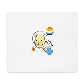 Meerschweinchen im Weltraum Aroace Pride - Mousepad (Querformat) - Weiß - Vorne