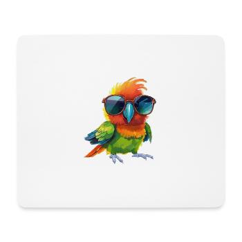 Cool parrot with sunglasses - Mouse Pad (horizontal) - white - Front