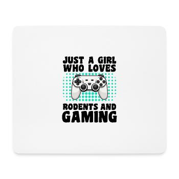 Gamer und Nagetiere: Videospiele und kleine Begleiter - Mousepad (Querformat) - Weiß - Vorne