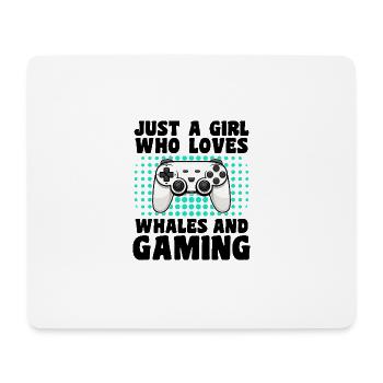 Gamer and Whales: Video Games and Marine Adventure - Mouse Pad (horizontal) - white - Front