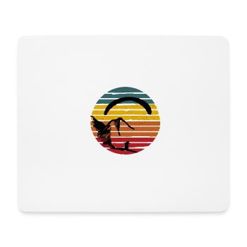 Parapente Parapente Montagnes Vintage - Tapis de souris (format paysage) - blanc - Devant